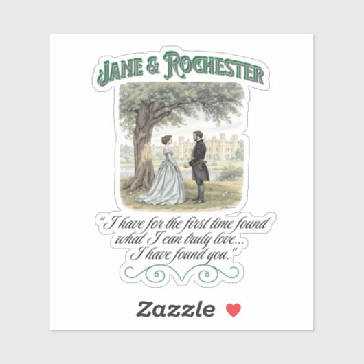 Jane & Rochester Thornfield Hall Romantische Quote Sticker (Vel)