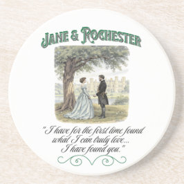 Jane & Rochester Thornfield Hall Romantische Quote Zandsteen Onderzetter