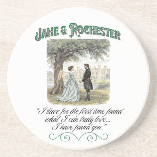 Jane & Rochester Thornfield Hall Romantische Quote Zandsteen Onderzetter