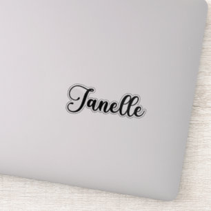 Janelle Name - Handgeschreven kalligrafie Sticker