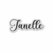 Janelle Name - Handgeschreven kalligrafie Sticker (Voorkant)