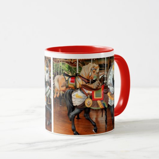 Jane's Carousel Horses in een thee of Mok (Voorkant rechts)