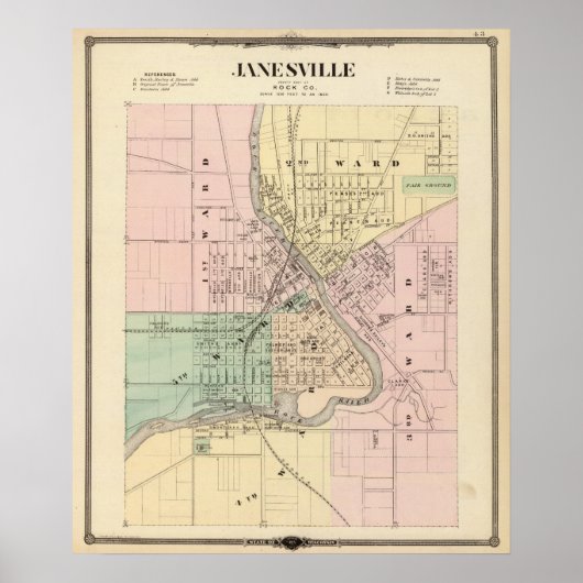 Janesville, County seat of Rock Co Poster (Voorkant)