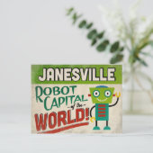 Janesville Wisconsin Robot - Funny  Briefkaart (Staand voorkant)