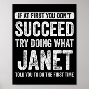 Janet Als je de eerste keer niet slaagt, probeer d Poster