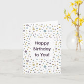 Janet Confetti Watercolor Stippen Verjaardagskaart Kaart (Gele Bloem)