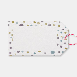 Janet Confetti Waterverf Stippen Gift Label Cadeaulabel