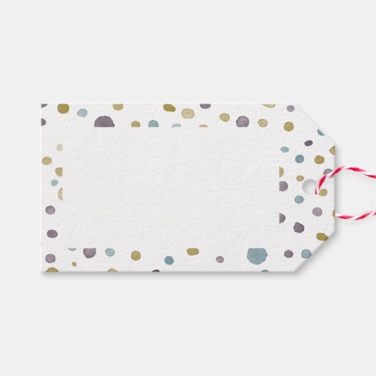 Janet Confetti Waterverf Stippen Gift Label Cadeaulabel (Voorkant (Horizontaal))