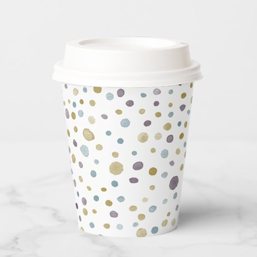 Janet Confetti Waterverf Stippen Paper Cup Papieren Bekers (Voorkant)