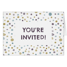 Janet Confetti Waterverf Stippen Verjaardag Uitnod