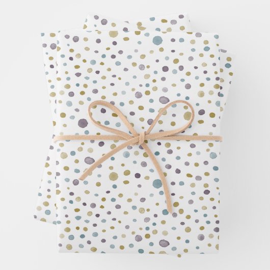 Janet Confetti Waterverf Stippen Wrapping Paper (In situ)