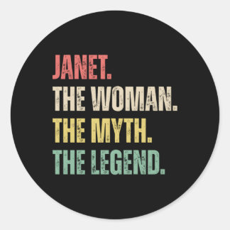 Janet de mythe De legende De voornaam Janet Ronde Sticker