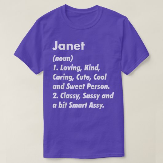 Janet Definition Specialized Funny Birthday Gift T-shirt (Design voorkant)