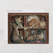 Janet Kruskamp Katten op de boekenplank Postcrossi Briefkaart (Voorkant / Achterkant)