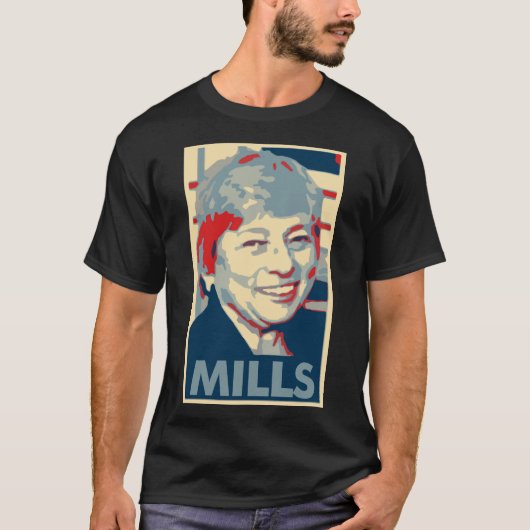 Janet Mills Poster Political Parody T-shirt (Voorkant)