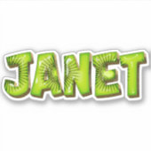 Janet Name Kiwi Design Aufkleber Sticker (Voorkant)