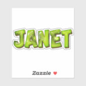 Janet Name Kiwi Design Aufkleber Sticker (Vel)