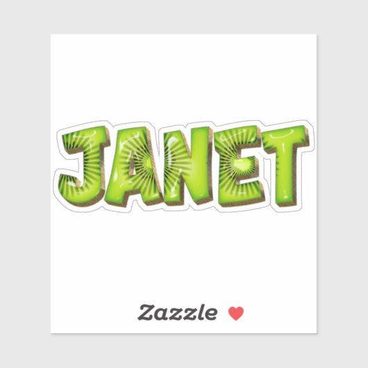 Janet Name Kiwi Design Aufkleber Sticker (Vel)