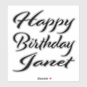 Janet Name Vorname black Sticker Geburtstag (Vel)