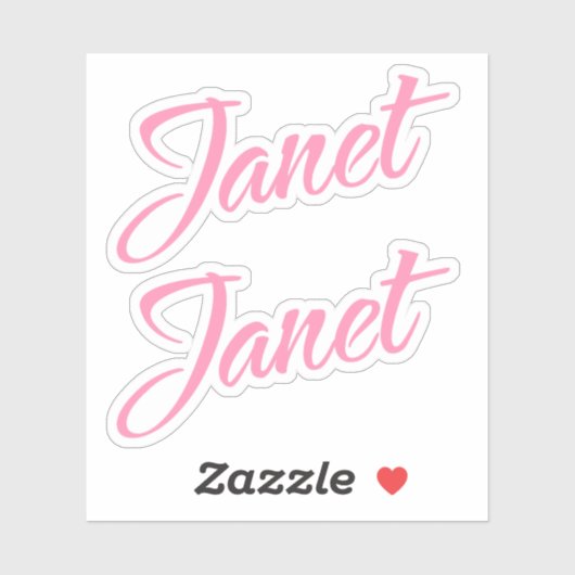 Janet Roze Naam x2 Sticker (Vel)