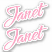 Janet Roze Naam x2 Sticker (Voorkant)