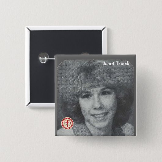 Janet Tkacik Vierkante Button 5,1 Cm (Voorkant /achterkant)