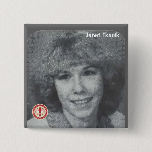 Janet Tkacik Vierkante Button 5,1 Cm (Voorkant)