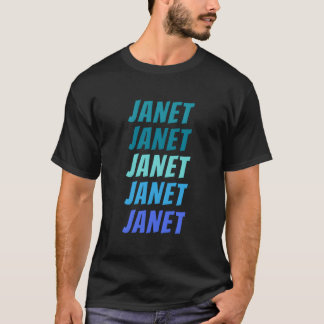 Janet Voornaam Stijl Woordmerk Patroon T-shirt