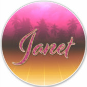 Janet Vorname Name golden pink Aufkleber Sticker (Voorkant)