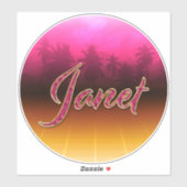 Janet Vorname Name golden pink Aufkleber Sticker (Vel)