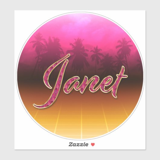 Janet Vorname Name golden pink Aufkleber Sticker (Vel)