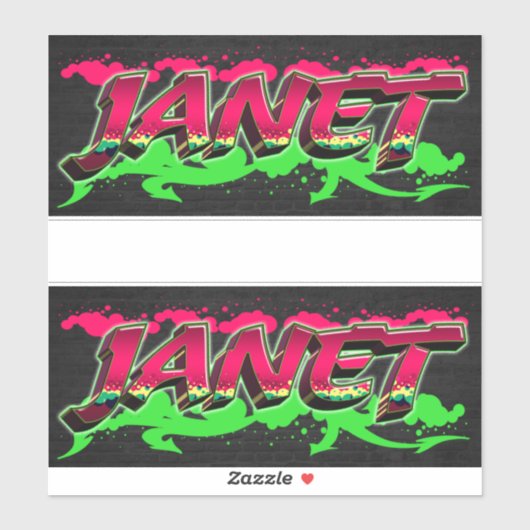 Janet Vorname Name Graffiti Aufkleber Sticker (Vel)