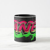 Janet Vorname Name Graffiti red green Tasse Mok (Midden)