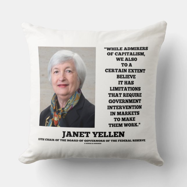 Janet Yellen Admirers Capitalism Govt intervention Kussen (Voorkant)