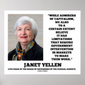 Janet Yellen Admirers Capitalism Govt intervention Poster (Voorkant)