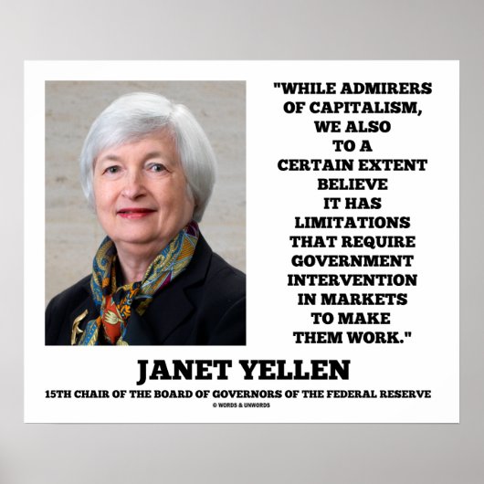 Janet Yellen Admirers Capitalism Govt intervention Poster (Voorkant)