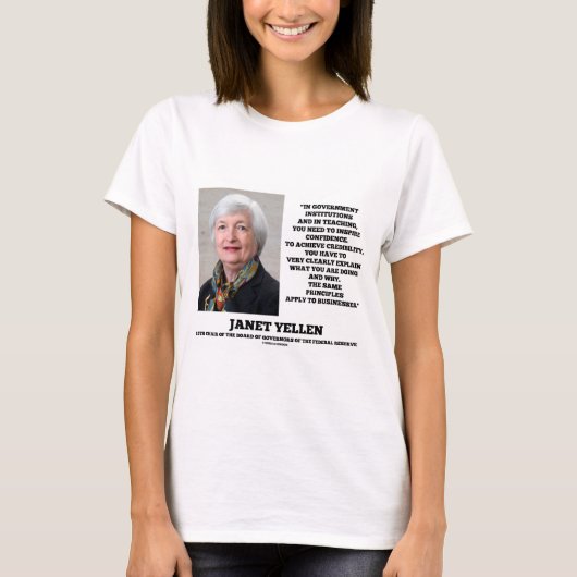 Janet Yellen Govt Institutions Teaching Inspire T-shirt (Voorkant)
