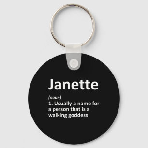 Janette definitie gepersonaliseerde naam grappige sleutelhanger
