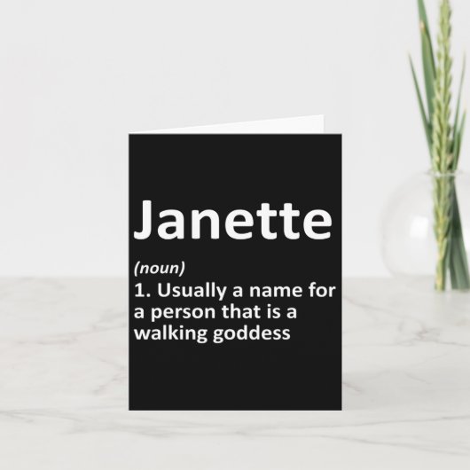 Janette Definitie Persoonlijke Naam Grappige Verja Kaart (Voorkant)