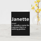 Janette Definitie Persoonlijke Naam Grappige Verja Kaart (Gele Bloem)