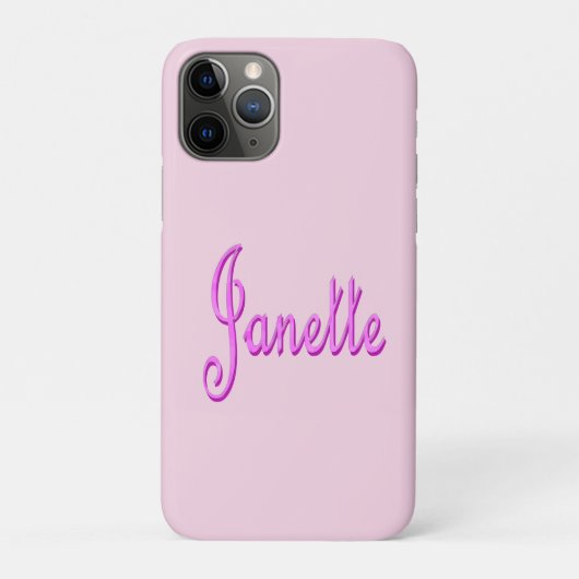 "Janette" Roze Tweekleurige Janette Naam, Case-Mate iPhone Case (Achterkant)