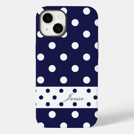 Janice - Cute Polka dots with Jouw naam - Case-Mate iPhone Case (Achterkant)