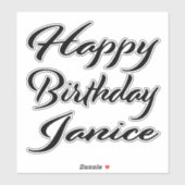 Janice Name Vorname black Sticker Geburtstag (Vel)