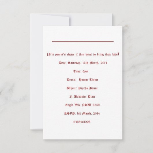 Janine 40th Birthday Kaart (Achterkant)