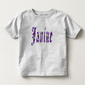 Janine, Naam, Logo, Peuters Grijs T-shirt (Voorkant)
