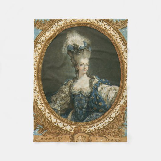 Janinet Portret van Marie-Antoinette Fine Art Fleece Deken (Voorkant)