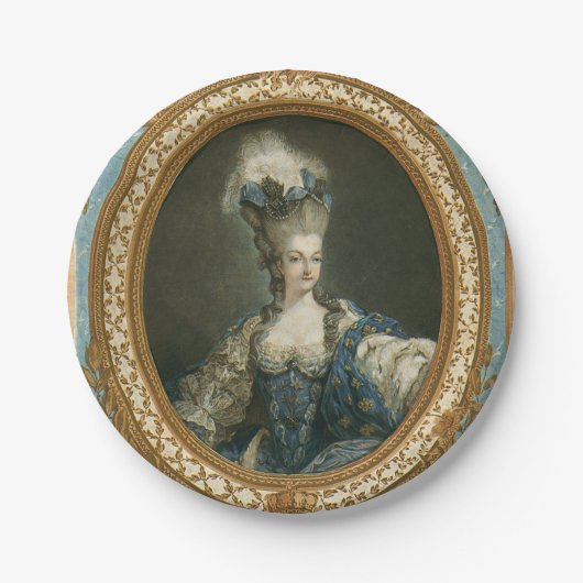 Janinet Portret van Marie-Antoinette Fine Art Papieren Bordje (Voorkant)