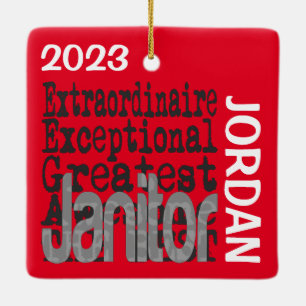 Janitor Buitengewoon CUSTOM Keramisch Ornament