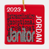 Janitor Buitengewoon CUSTOM Keramisch Ornament (Voorkant)