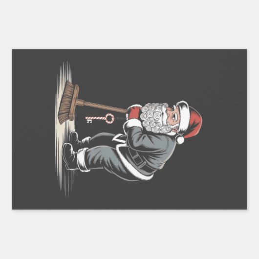 Janitor Claus Santa Christmas Custodian Xmas Inpakpapier Vel (Voorkant)